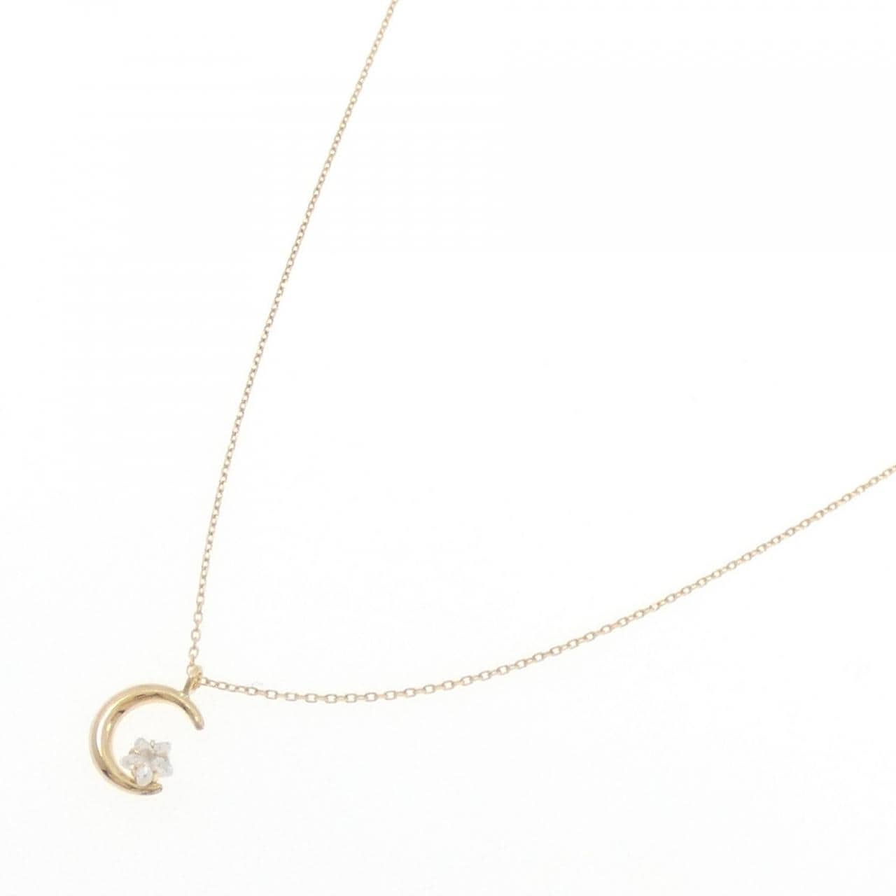 K18YG ムーン キュービック ネックレス