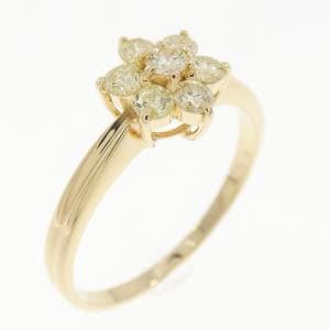 K18YG フラワー ダイヤモンド リング 0.34CT