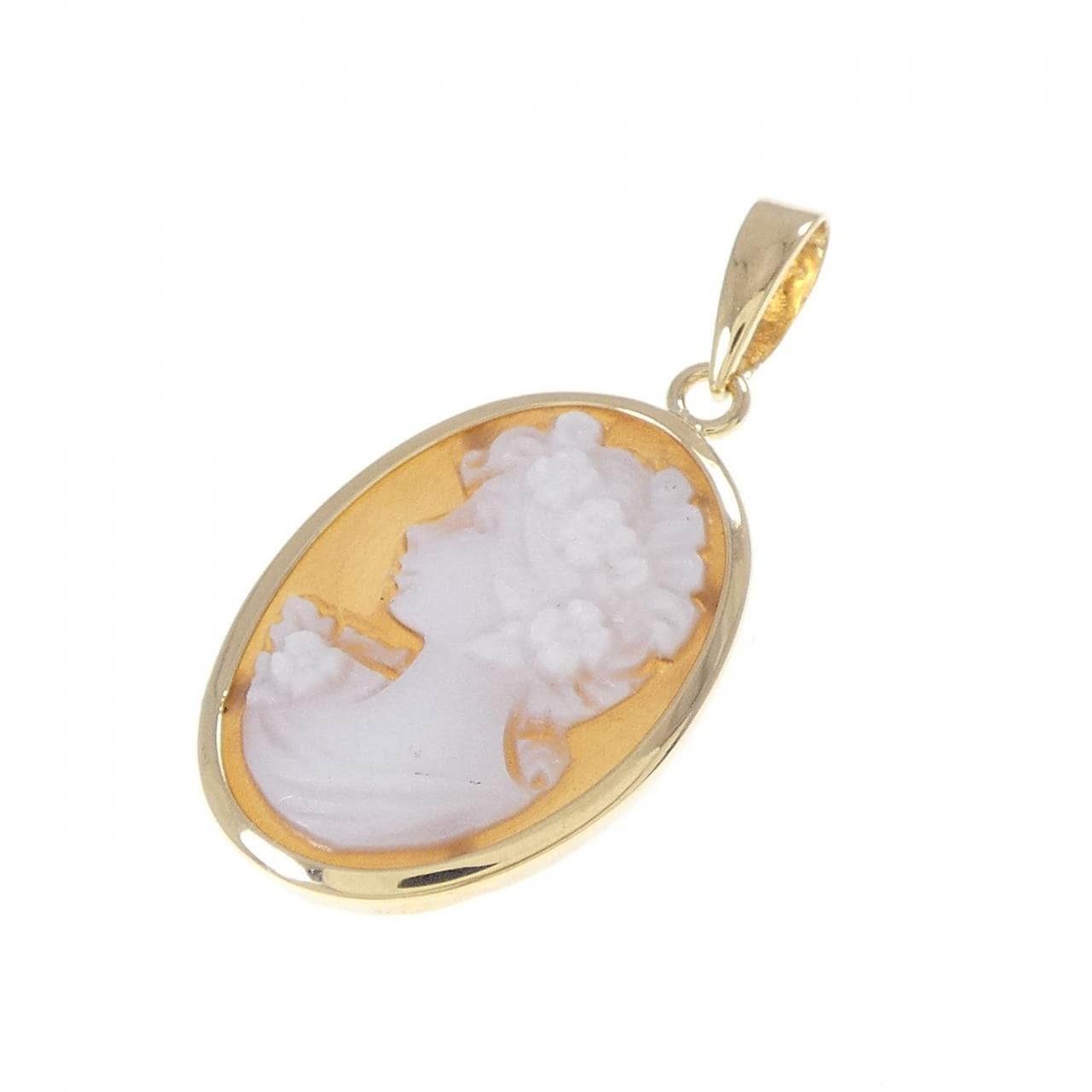 K18YG シェルカメオ ペンダント