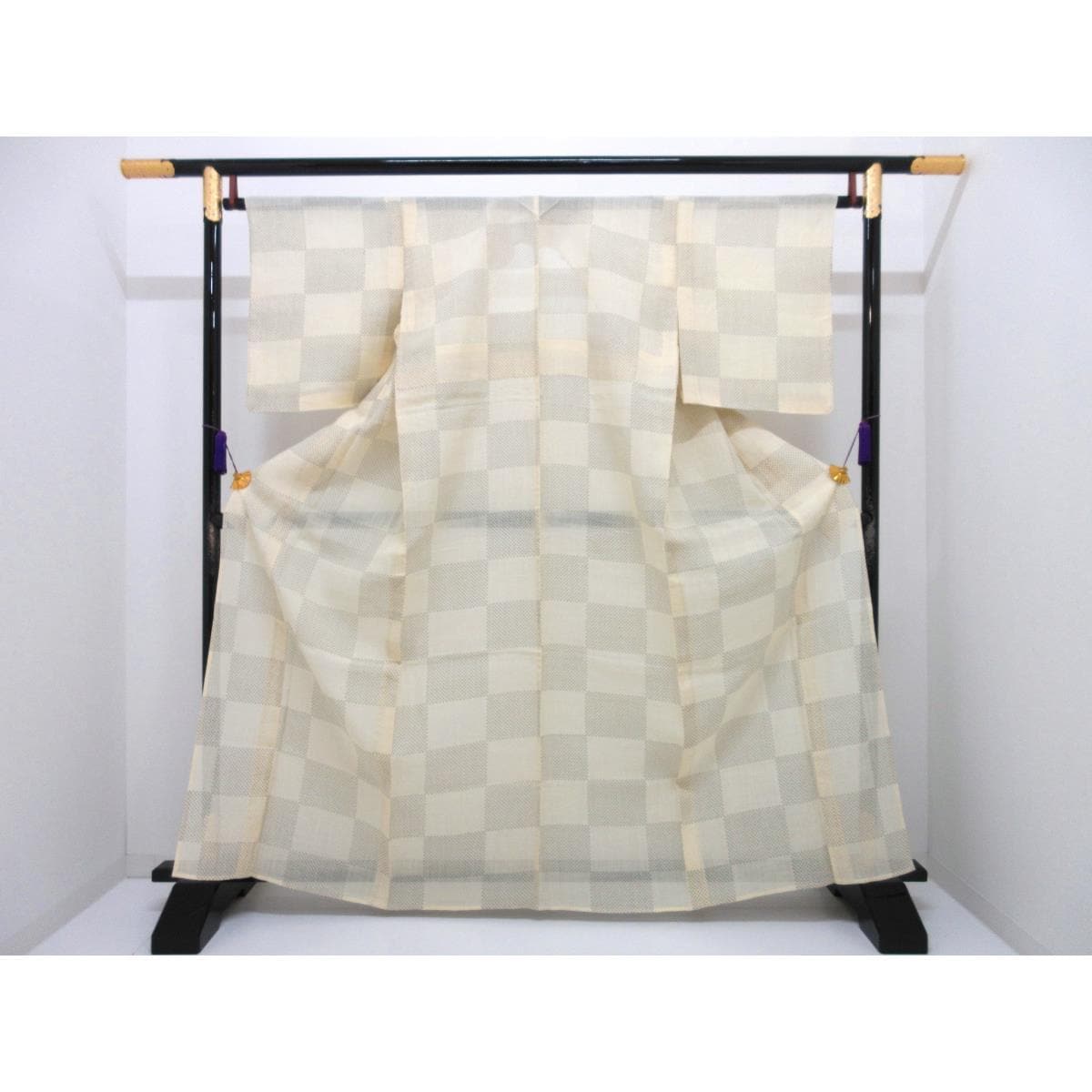 【未使用品】単衣　縮　身幅３Ｌ寸