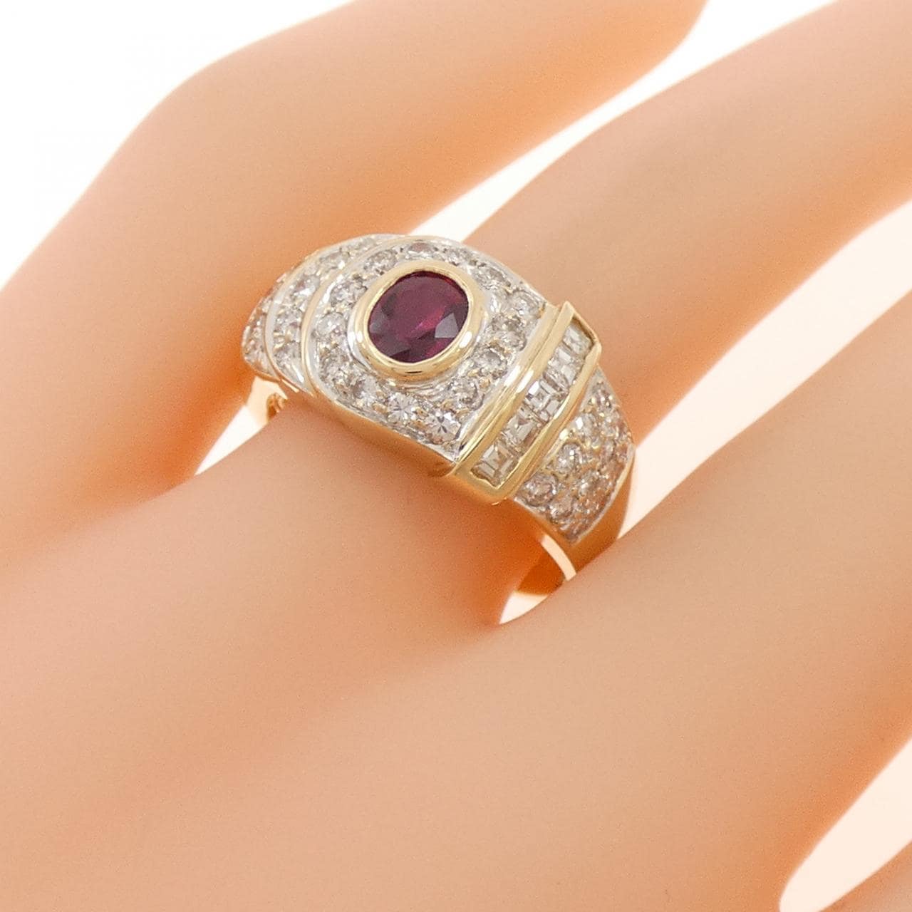K18YG ルビー リング 0.39CT