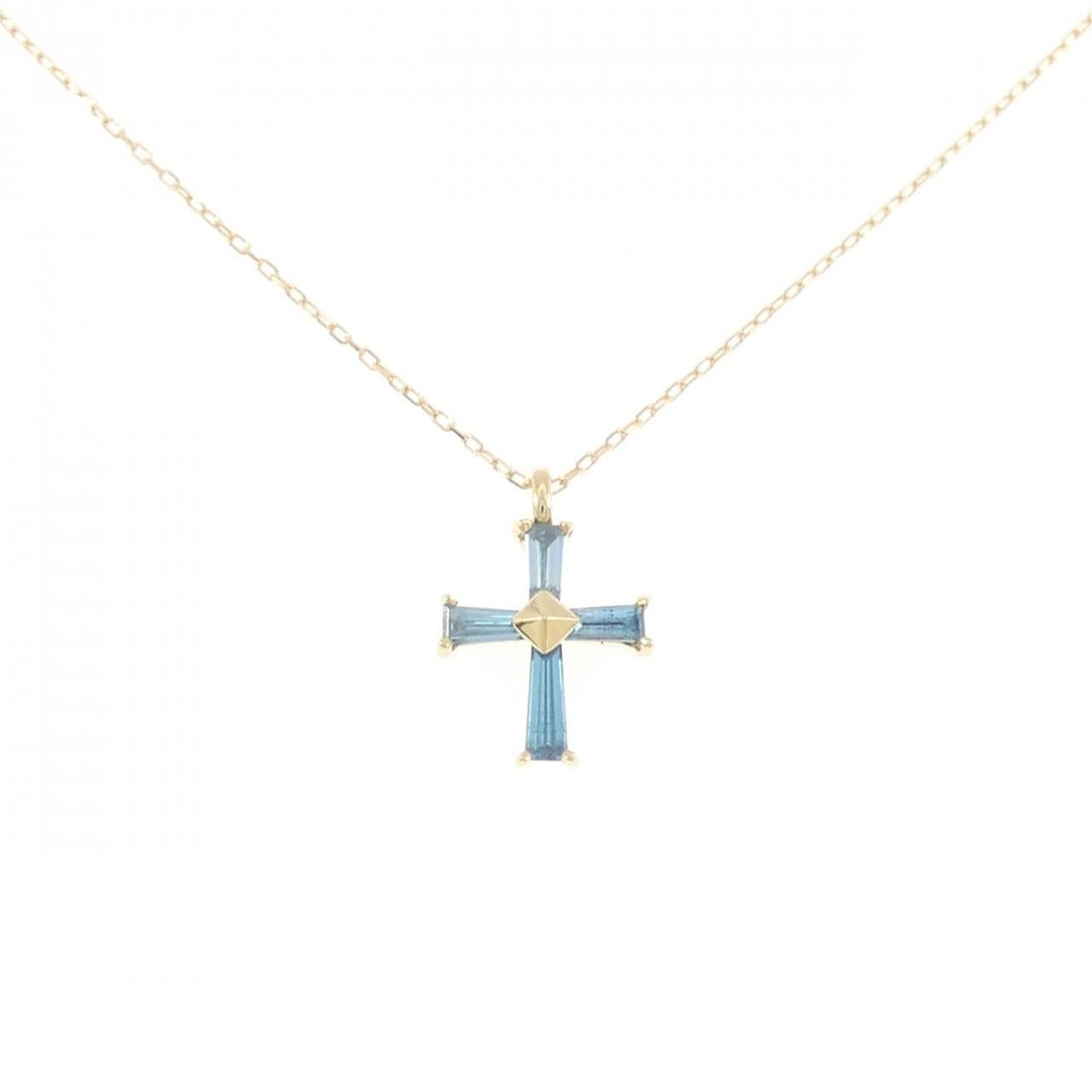 K18YG クロス ダイヤモンド ネックレス 0.23CT