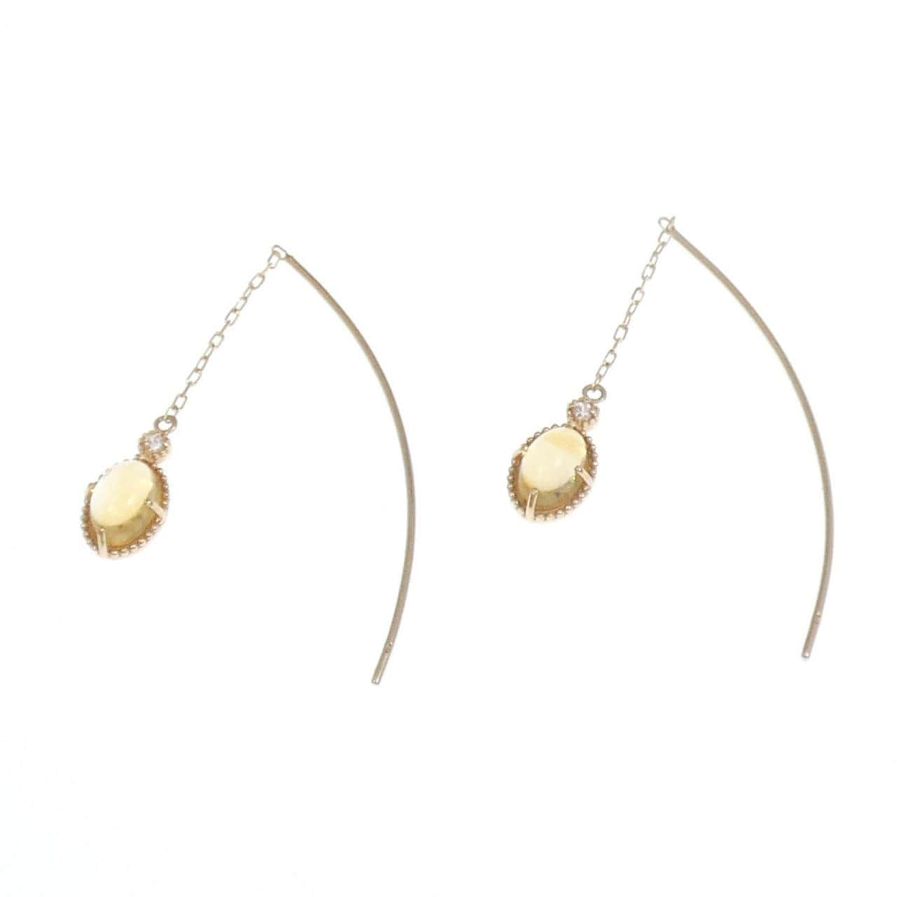 K10YG citrine earrings