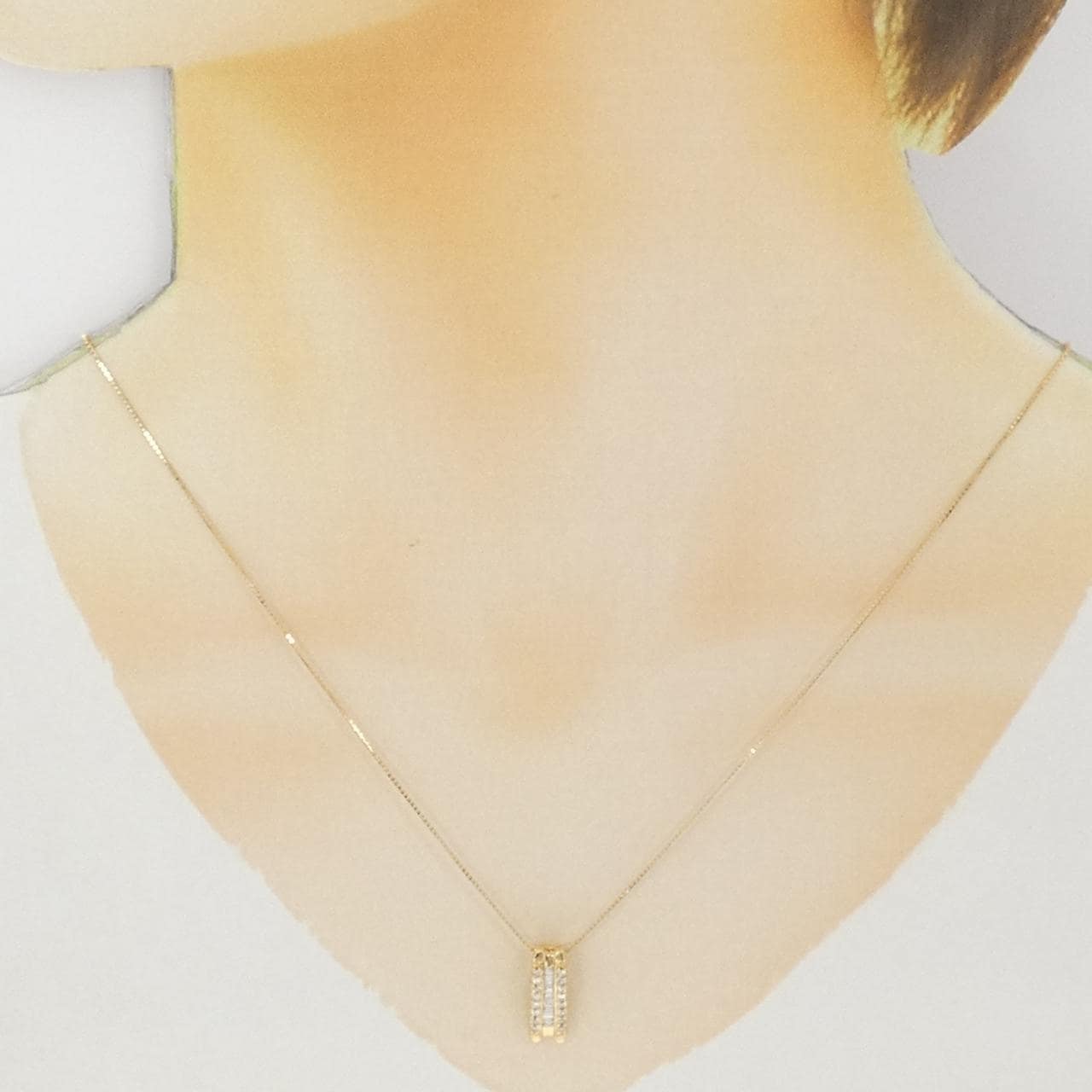18KYG/K18YG ダイヤモンド ネックレス 0.25CT