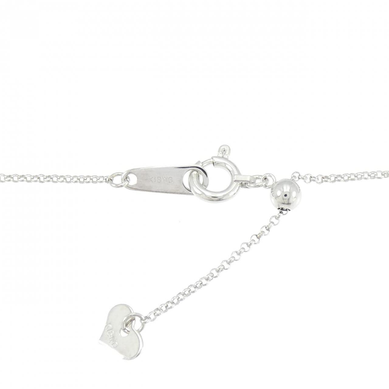 K18WG クロス アウイナイト ネックレス 0.04CT