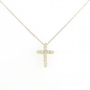 K18YG クロス ダイヤモンド ネックレス 0.20CT