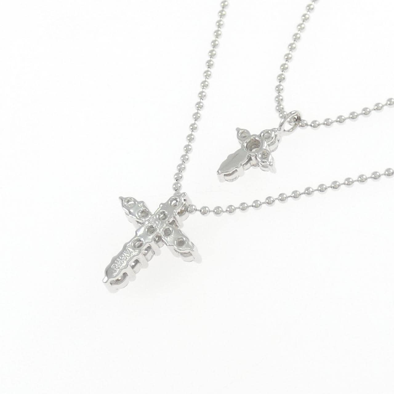 K18WG クロス ダイヤモンド ネックレス 0.31CT