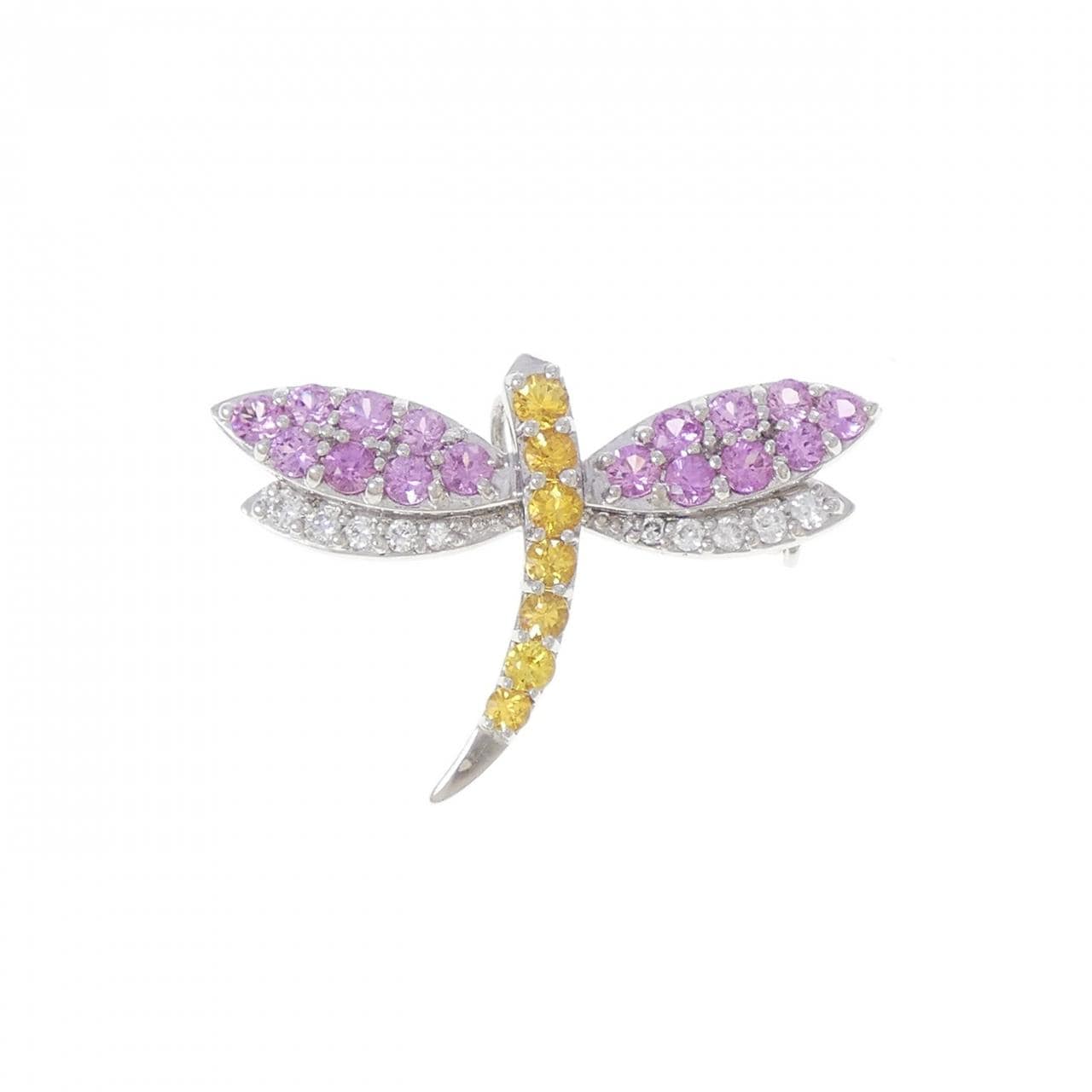 K18WG サファイヤ ブローチ 1.37CT