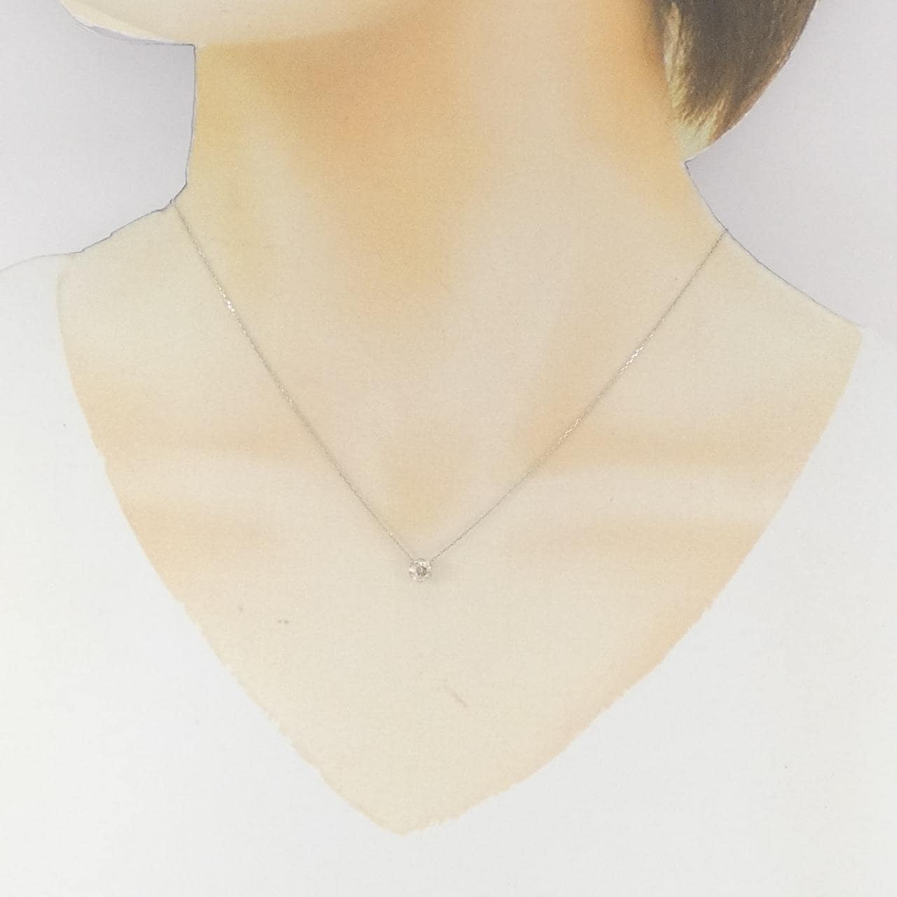 PT900/PT850 ソリティア ダイヤモンド ネックレス 0.20CT