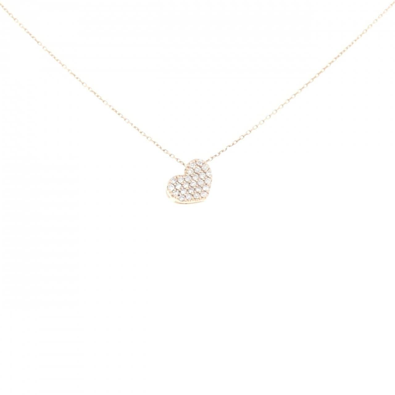 K10PG ハート ダイヤモンド ネックレス 0.02CT