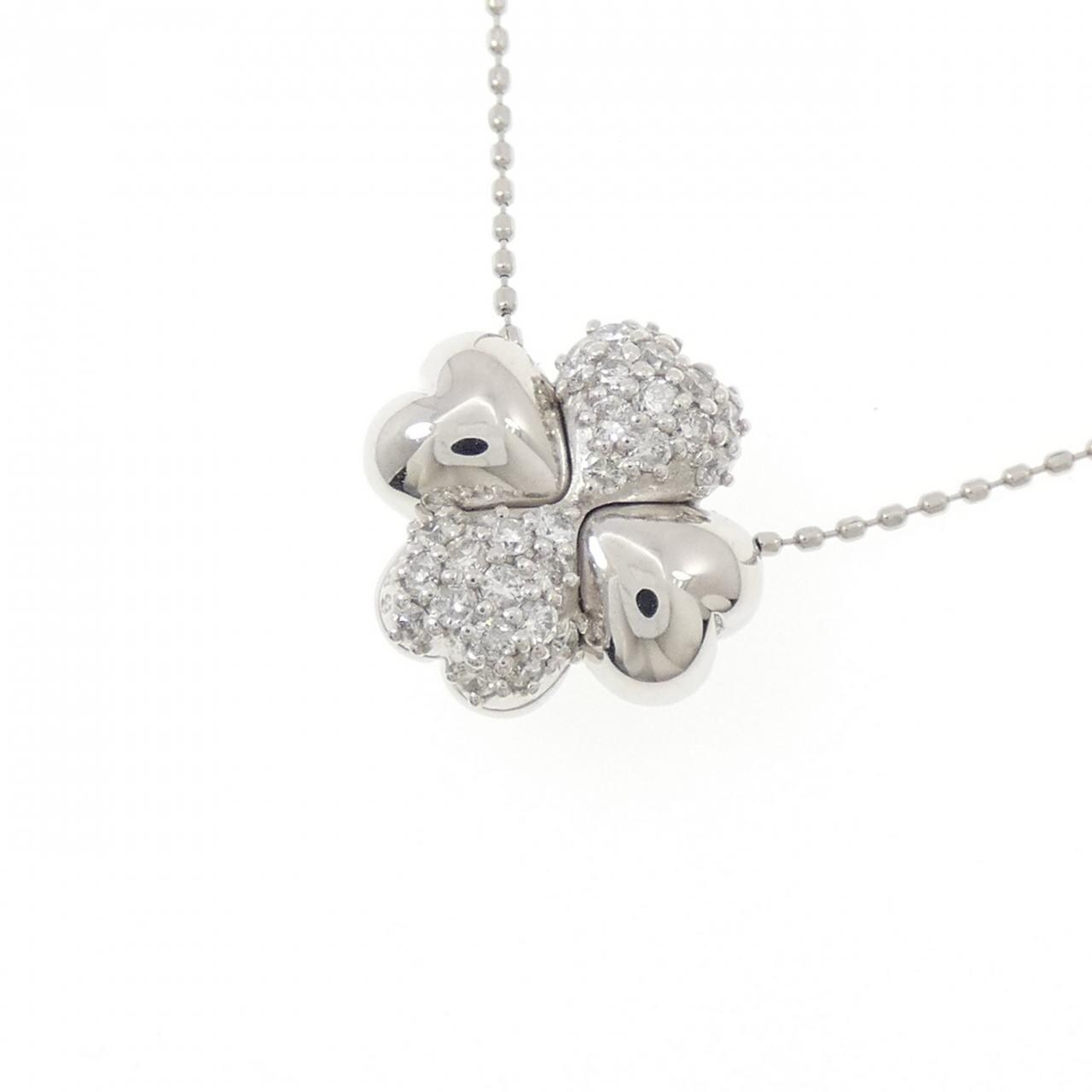 PT850 フラワー ダイヤモンド ネックレス 0.33CT