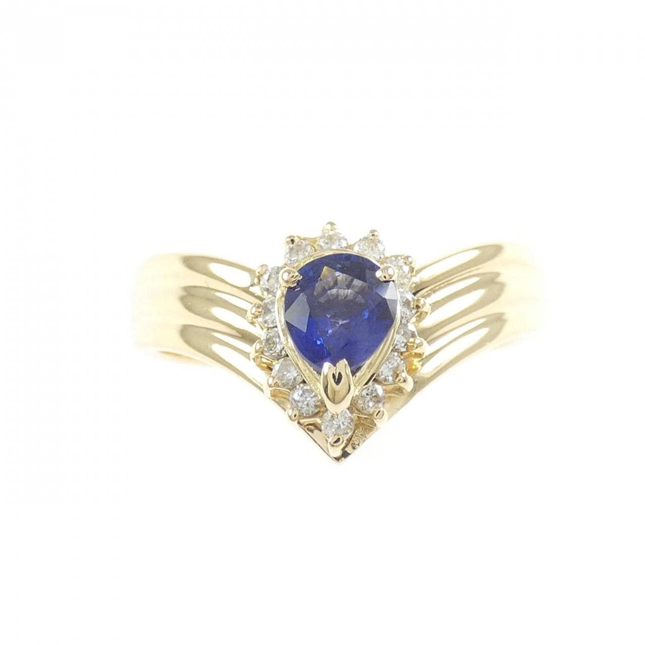 K18YG サファイヤ リング 0.43CT