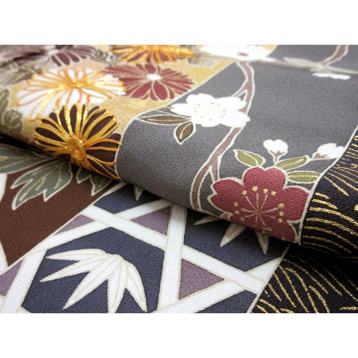 【未使用品】訪問着　友禅金彩加工　刺繍入り