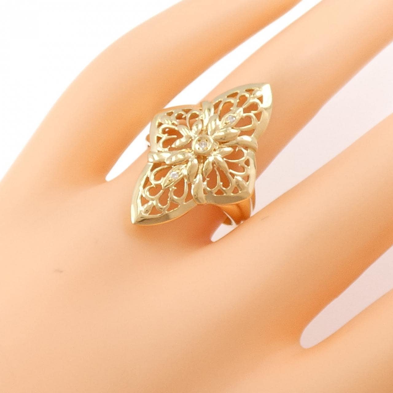 K18YG ダイヤモンド リング 0.03CT