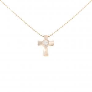 K18PG/K18YG クロス ダイヤモンド ネックレス 0.15CT