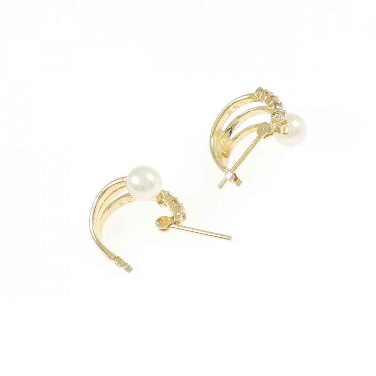 K18YG 淡水パール ピアス 4.3mm