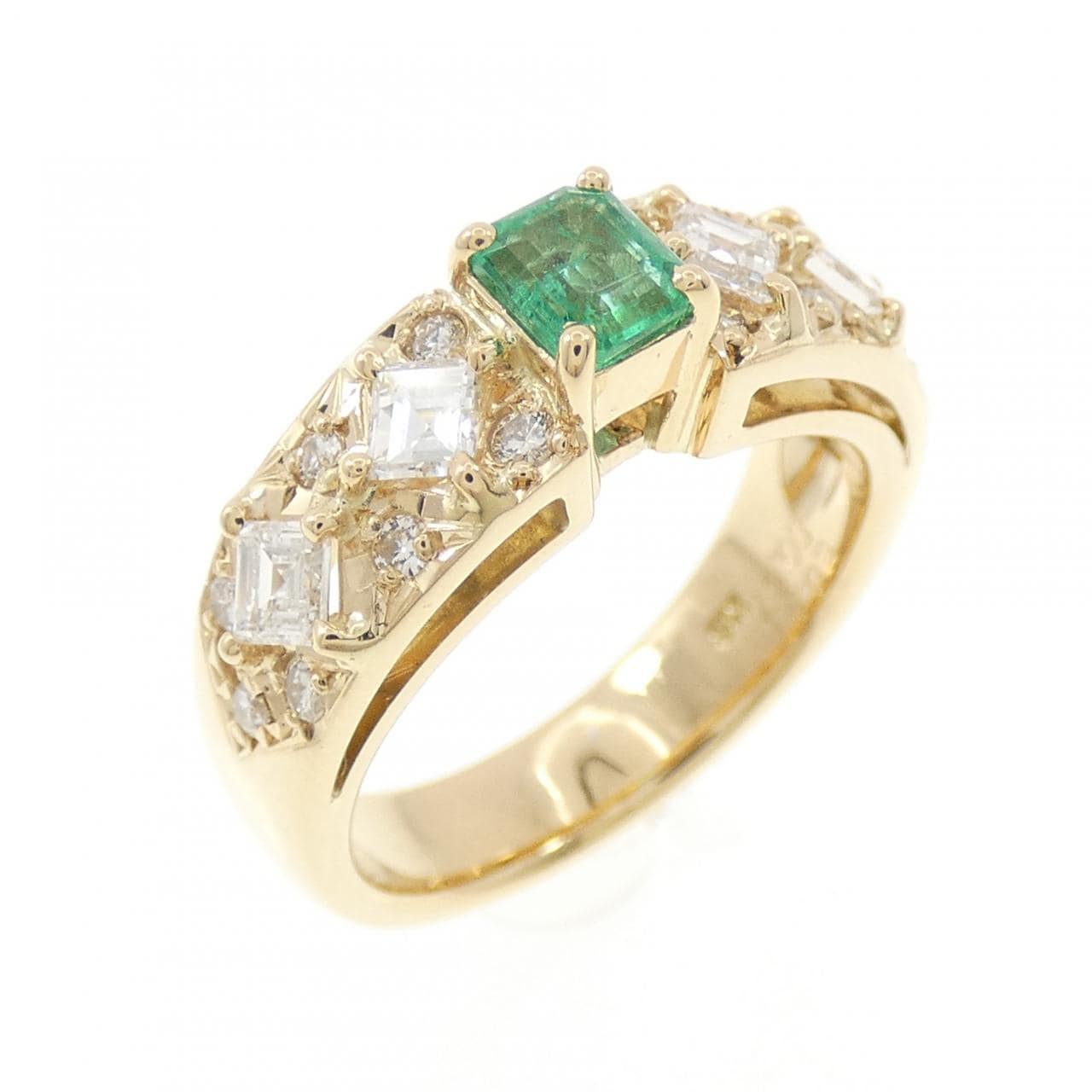 K18YG エメラルド リング 0.37CT