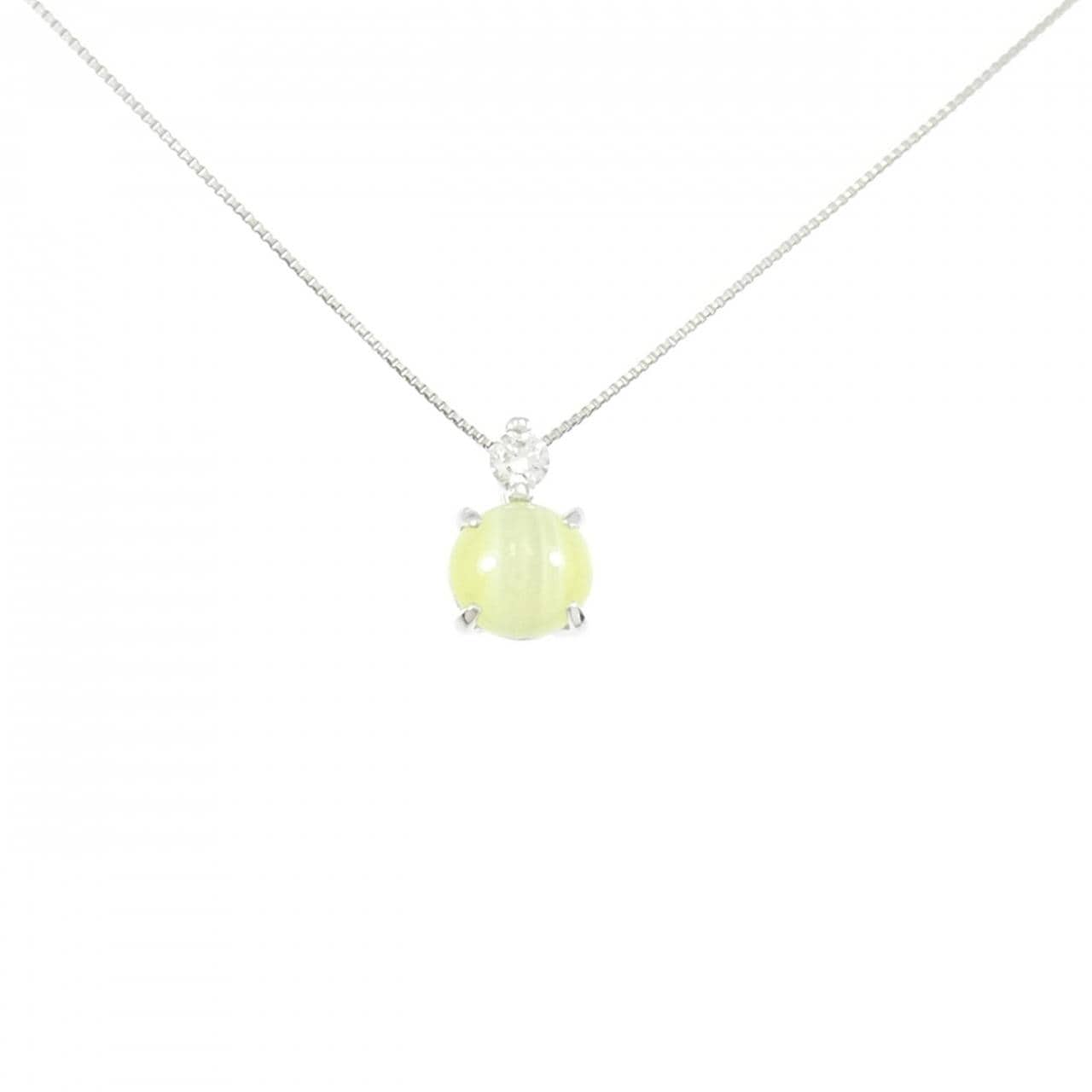 PT900/PT850 クリソベリルキャッツアイ ネックレス 1.76CT