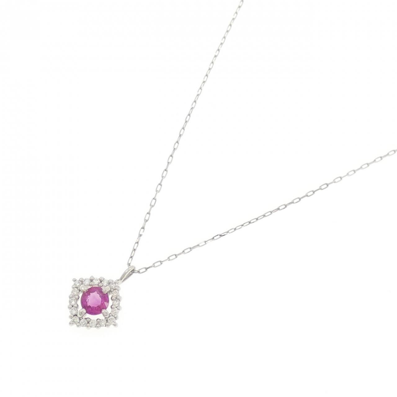 【新品】PT950/PT900 ルビー ネックレス 0.17CT