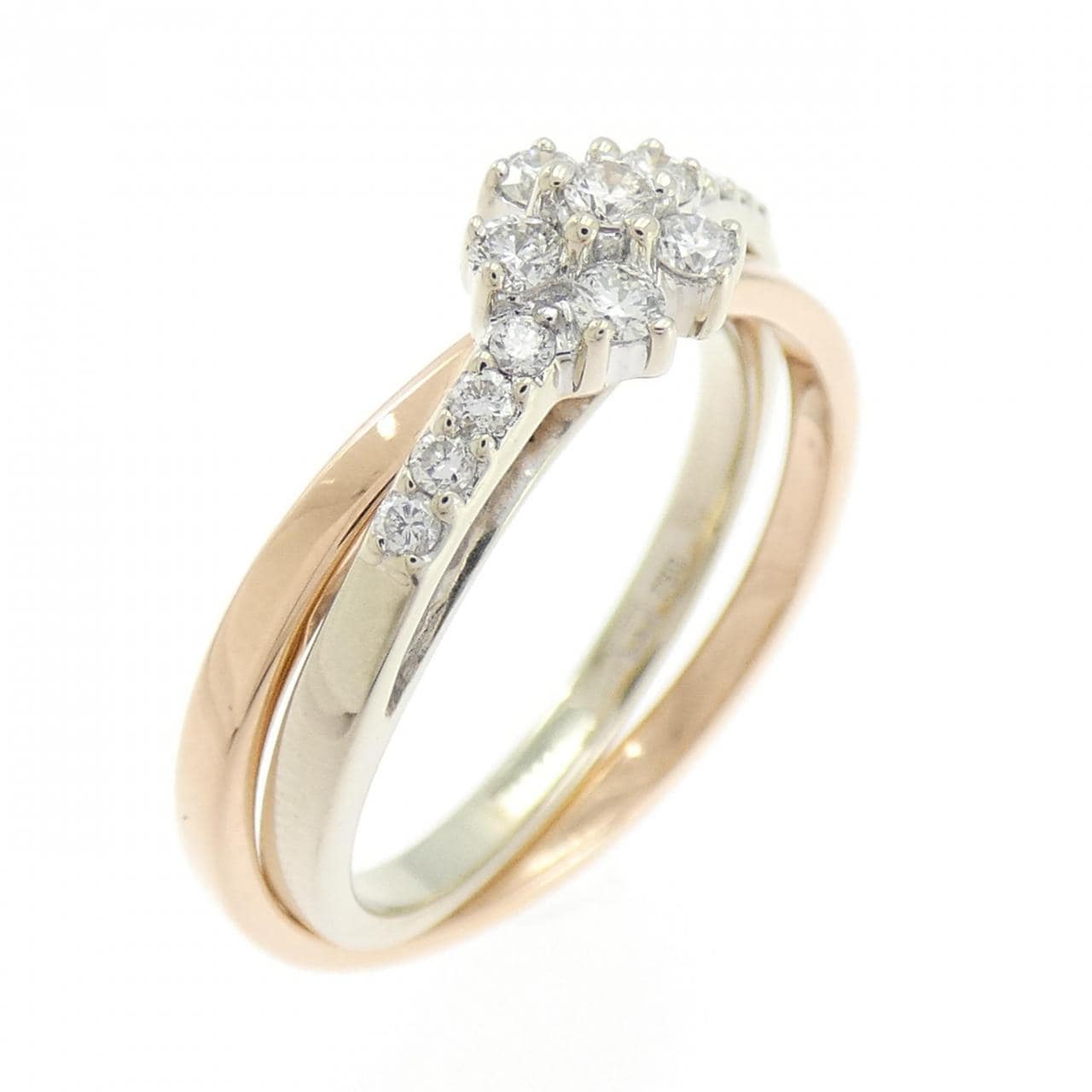 750WG/750PG フラワー ダイヤモンド リング