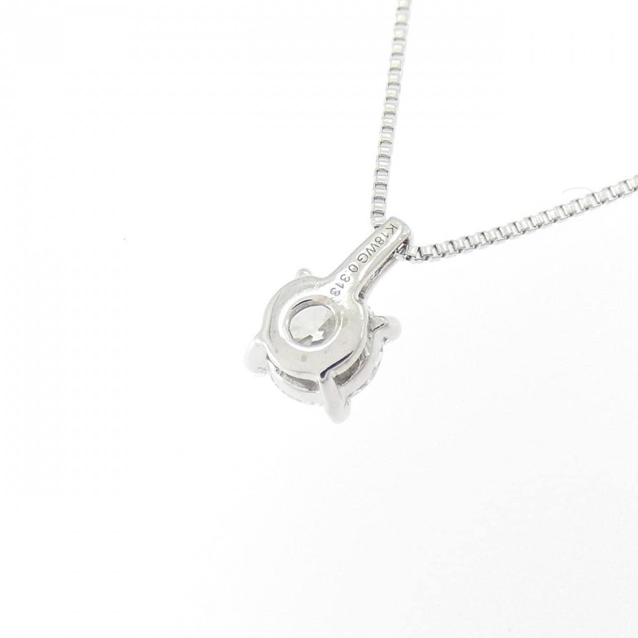 K18WG ダイヤモンド ネックレス 0.313CT F SI2 3EXT H&C