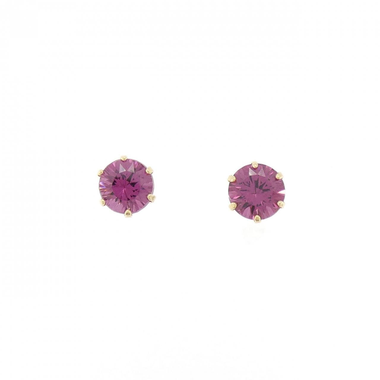 K18YG ガーネット ピアス 1.86CT