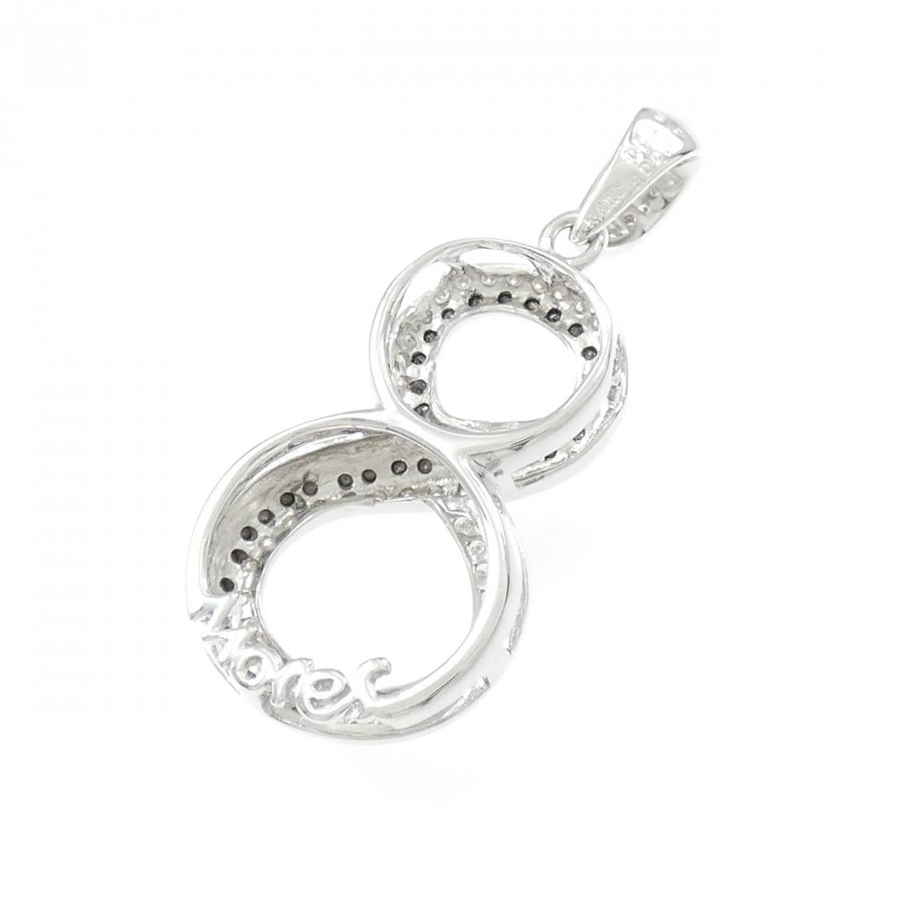 K18WG ナンバー8 ダイヤモンド ペンダント 0.40CT