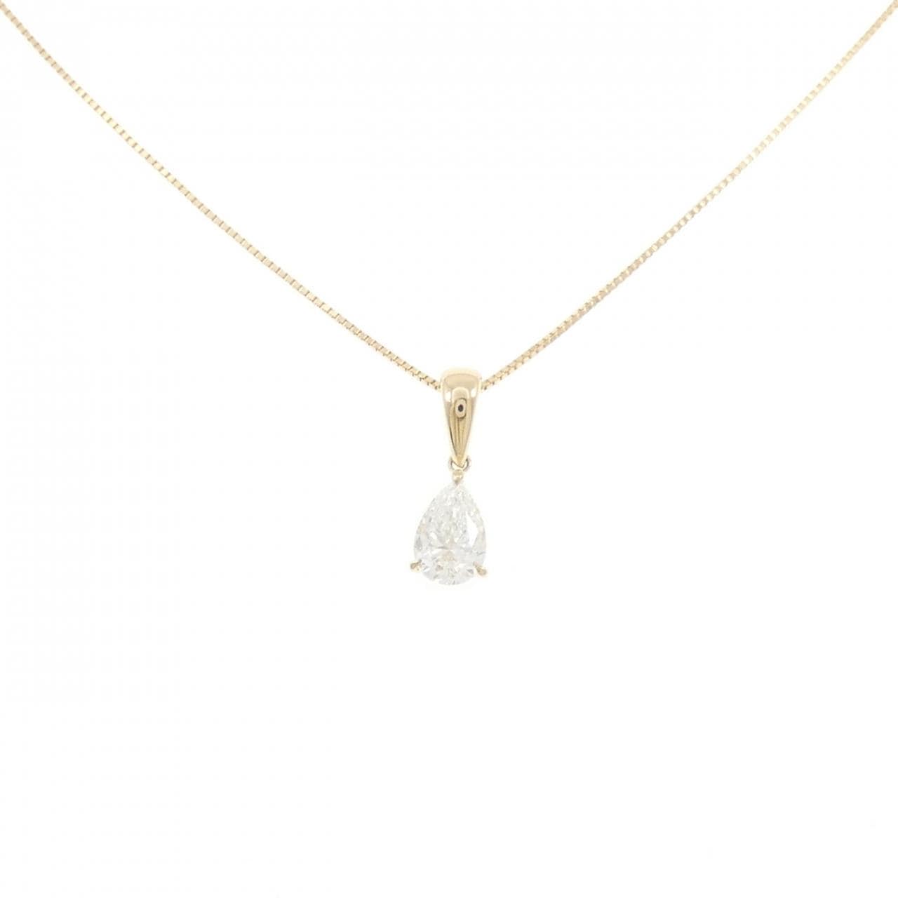 K18YG ダイヤモンド ネックレス 0.701CT F SI1 ペアシェイプ