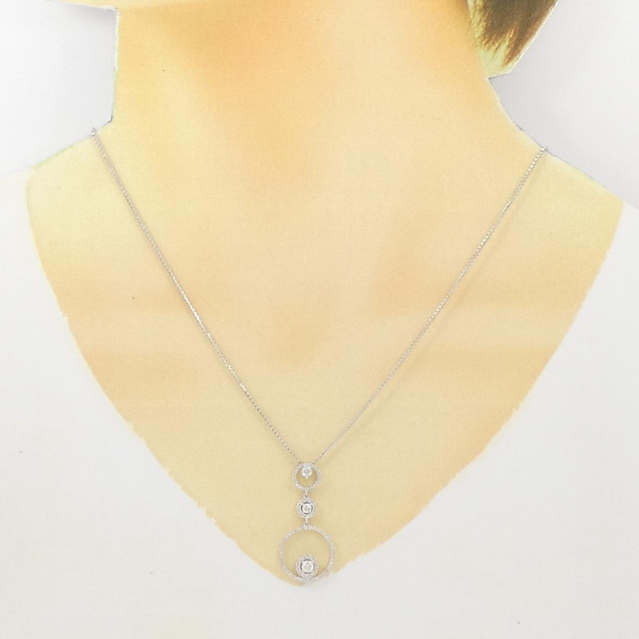 K18WG ダイヤモンド ネックレス 0.71CT