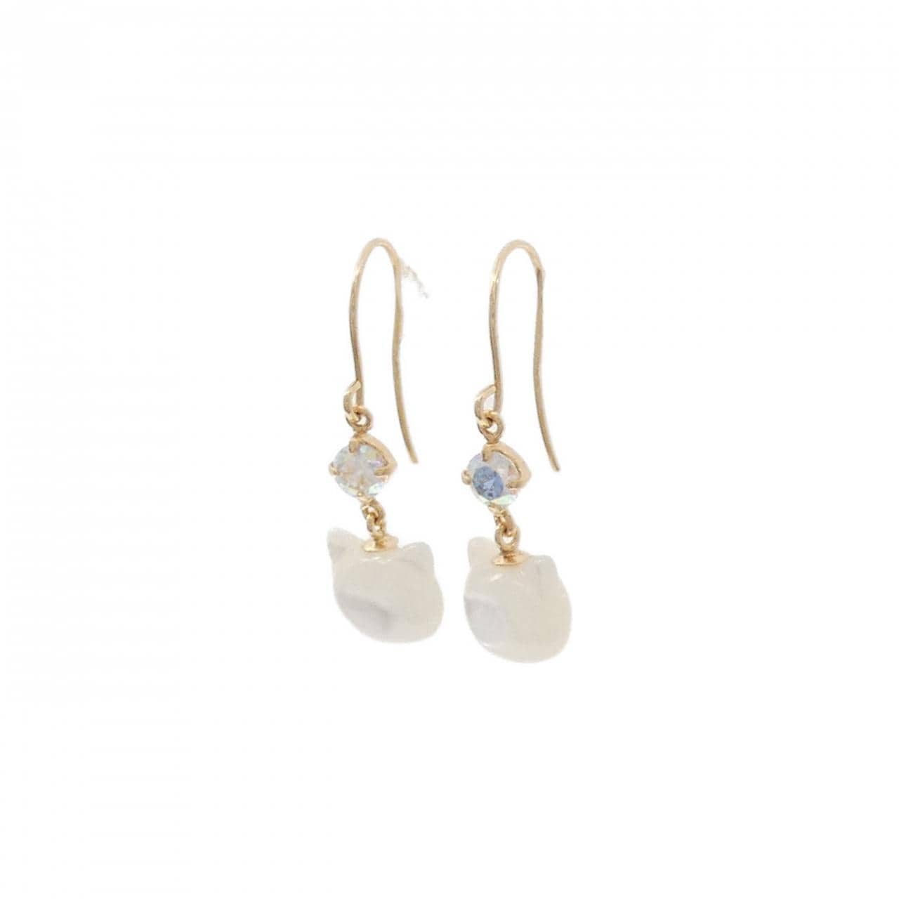 【新品】K10YG キャット マザーオブパール ピアス