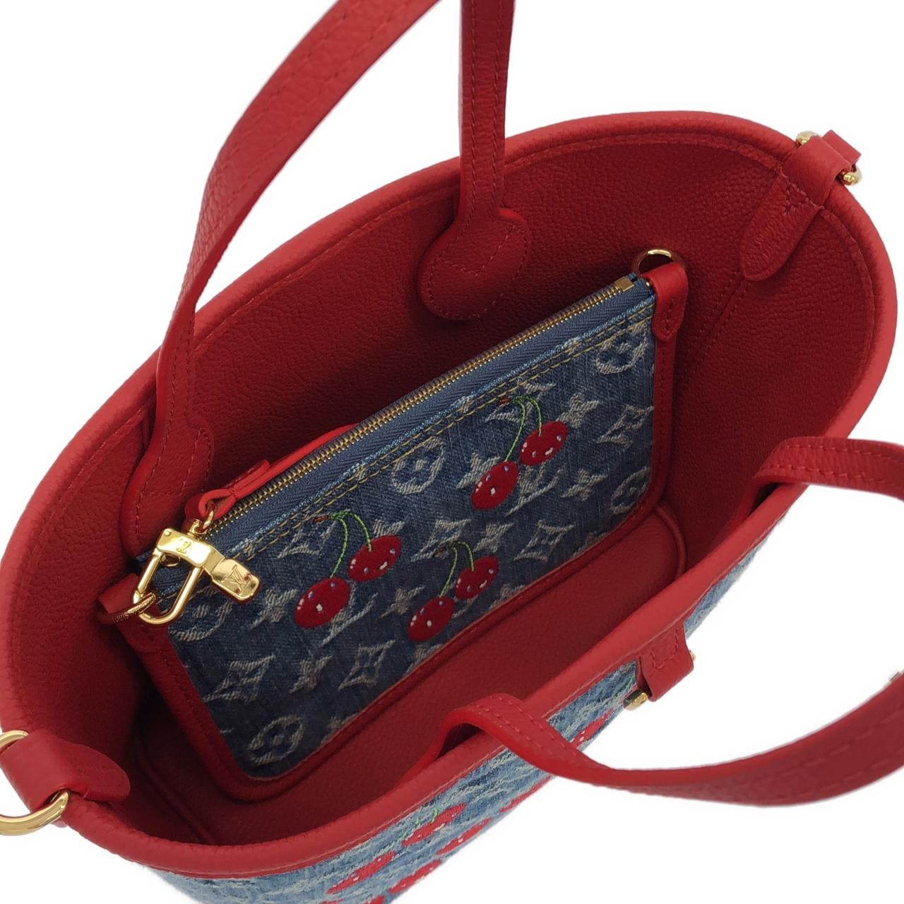 ルイヴィトン モノグラム チェリー デニム(LV X TM) ネヴァーフル インサイドアウトBB M14997 バッグ