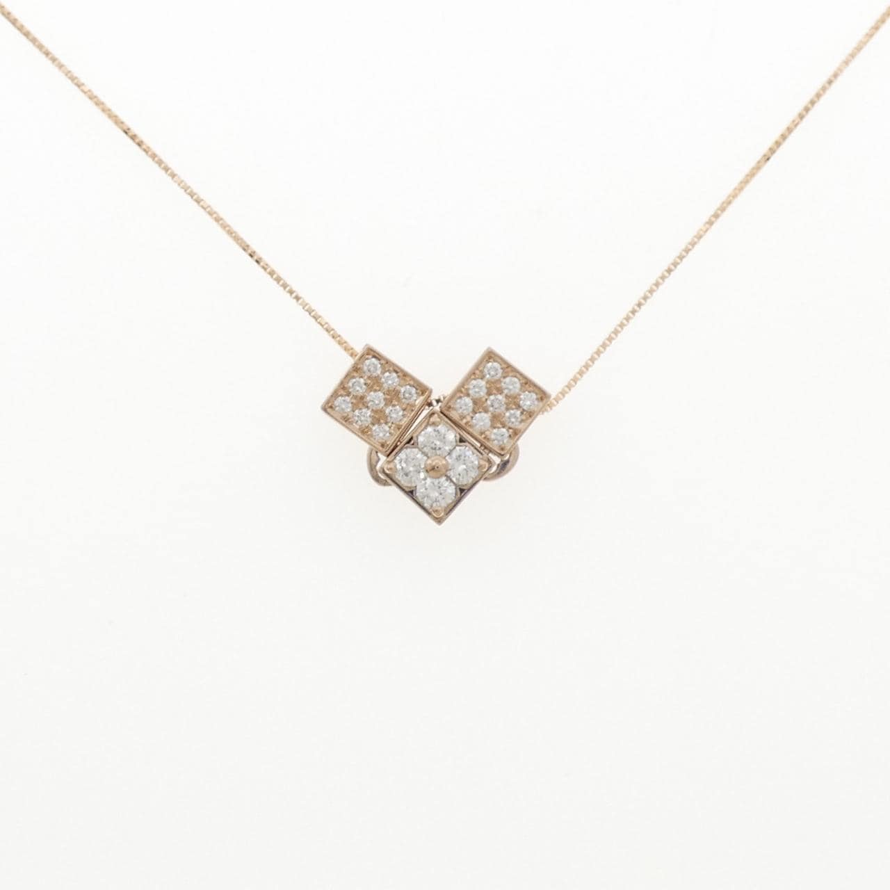 K18PG 2WAY ダイヤモンド ネックレス 0.44CT