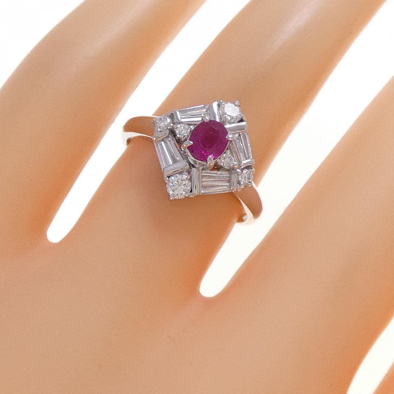 PT900 ルビー リング 0.37CT
