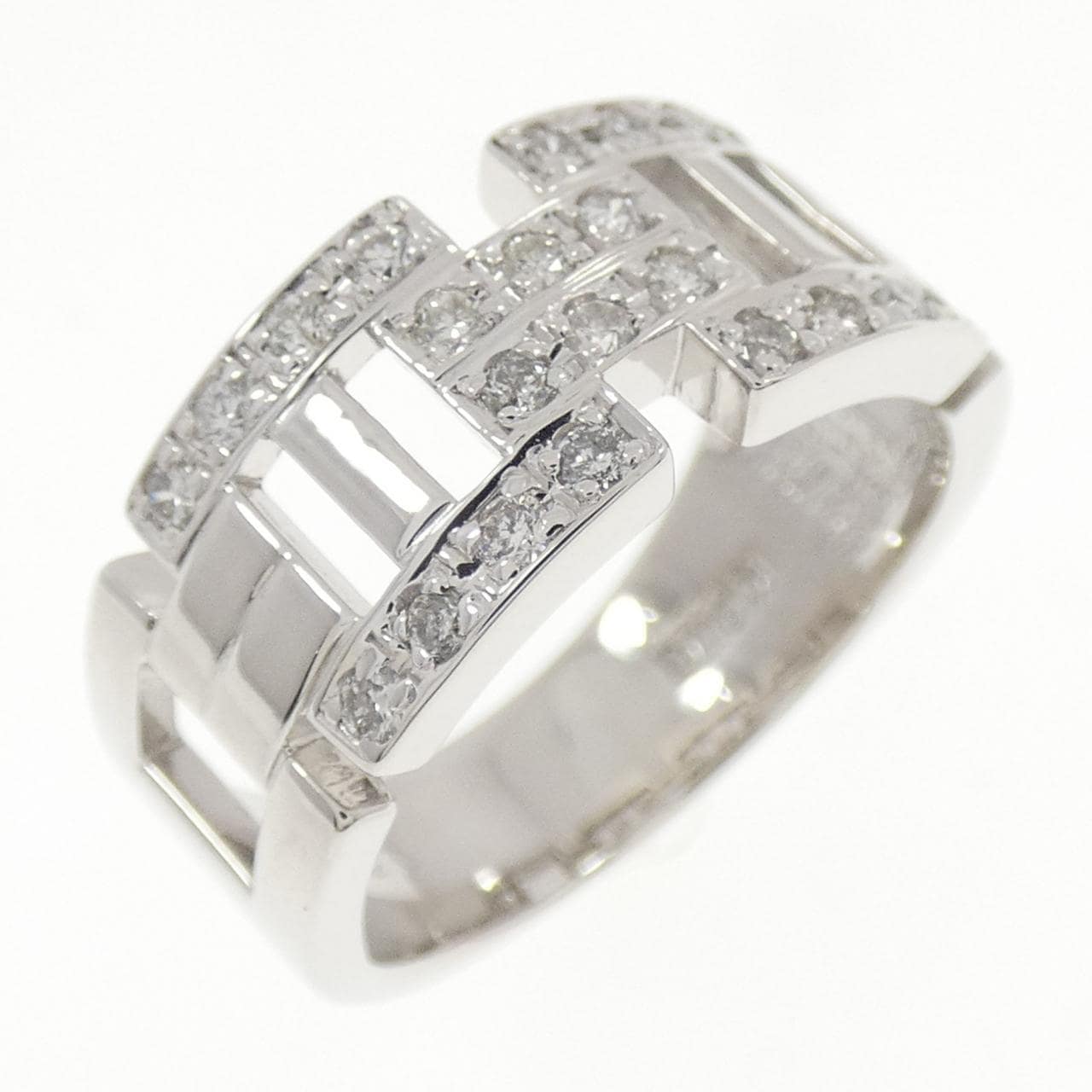 K18WG パヴェ ダイヤモンド リング 0.30CT