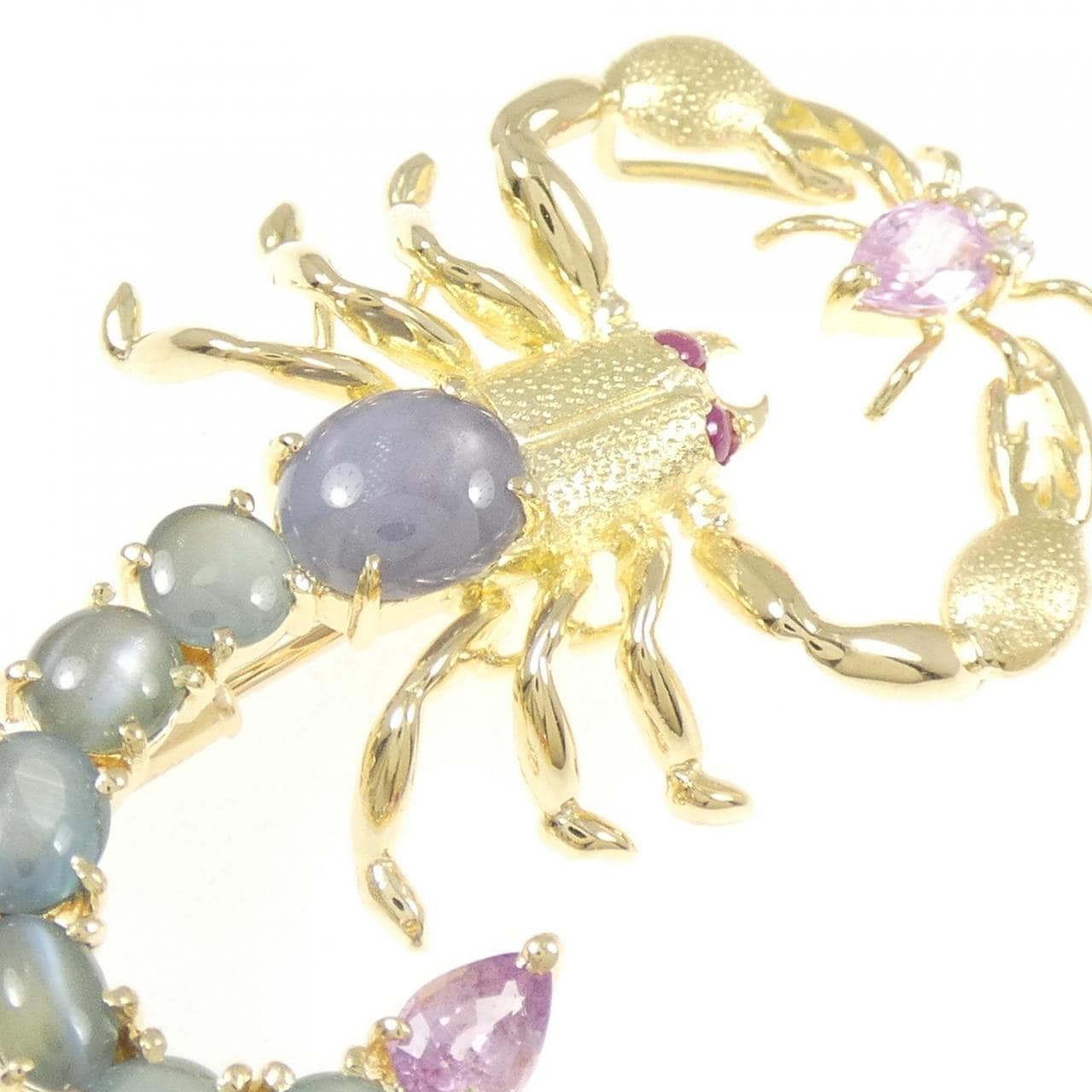 K18YG サソリ カラーストーン ブローチ