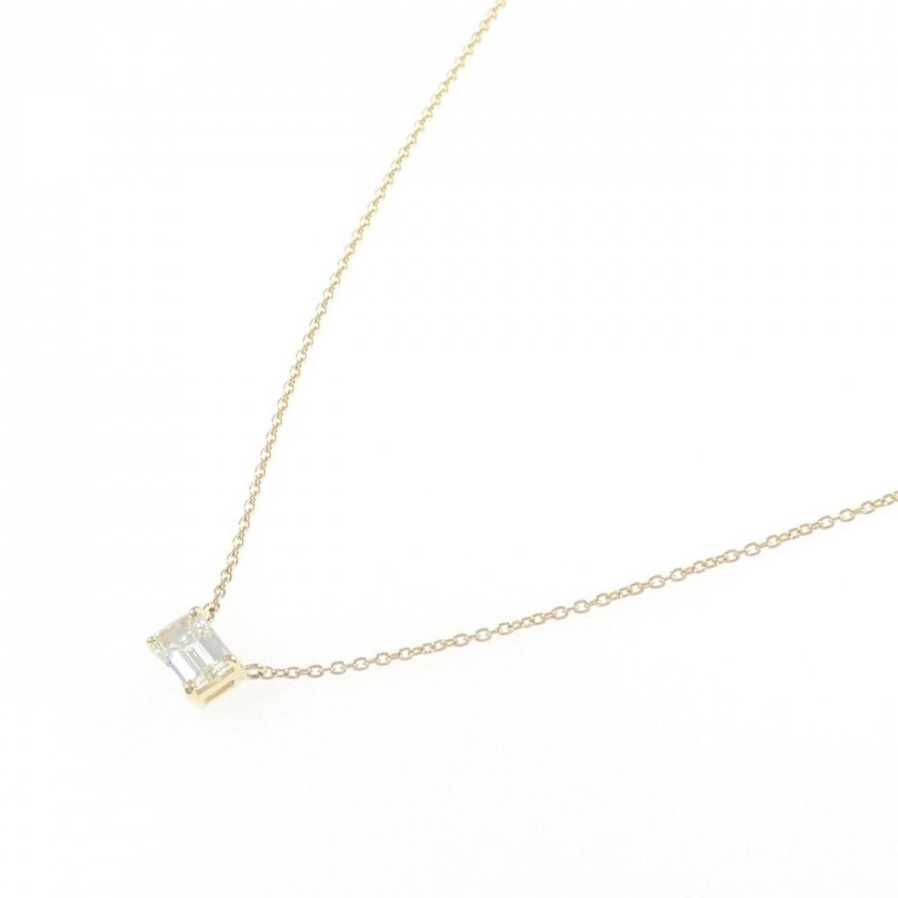 【リメイク】K18YG ダイヤモンド ネックレス 0.449CT J VS2 エメラルドカット