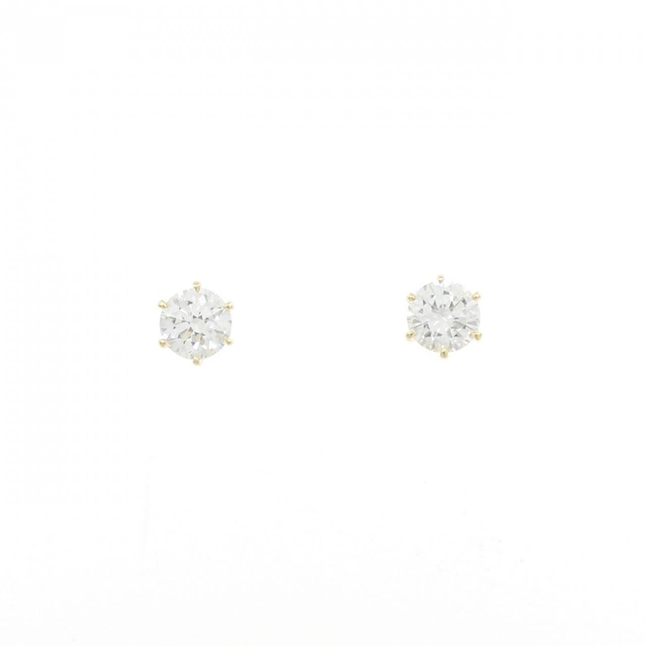 【リメイク】K18YG/ST ダイヤモンド ピアス 0.332CT 0.335CT E-F SI2 EXT-VG