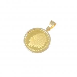K18YG(枠) コイン ペンダント