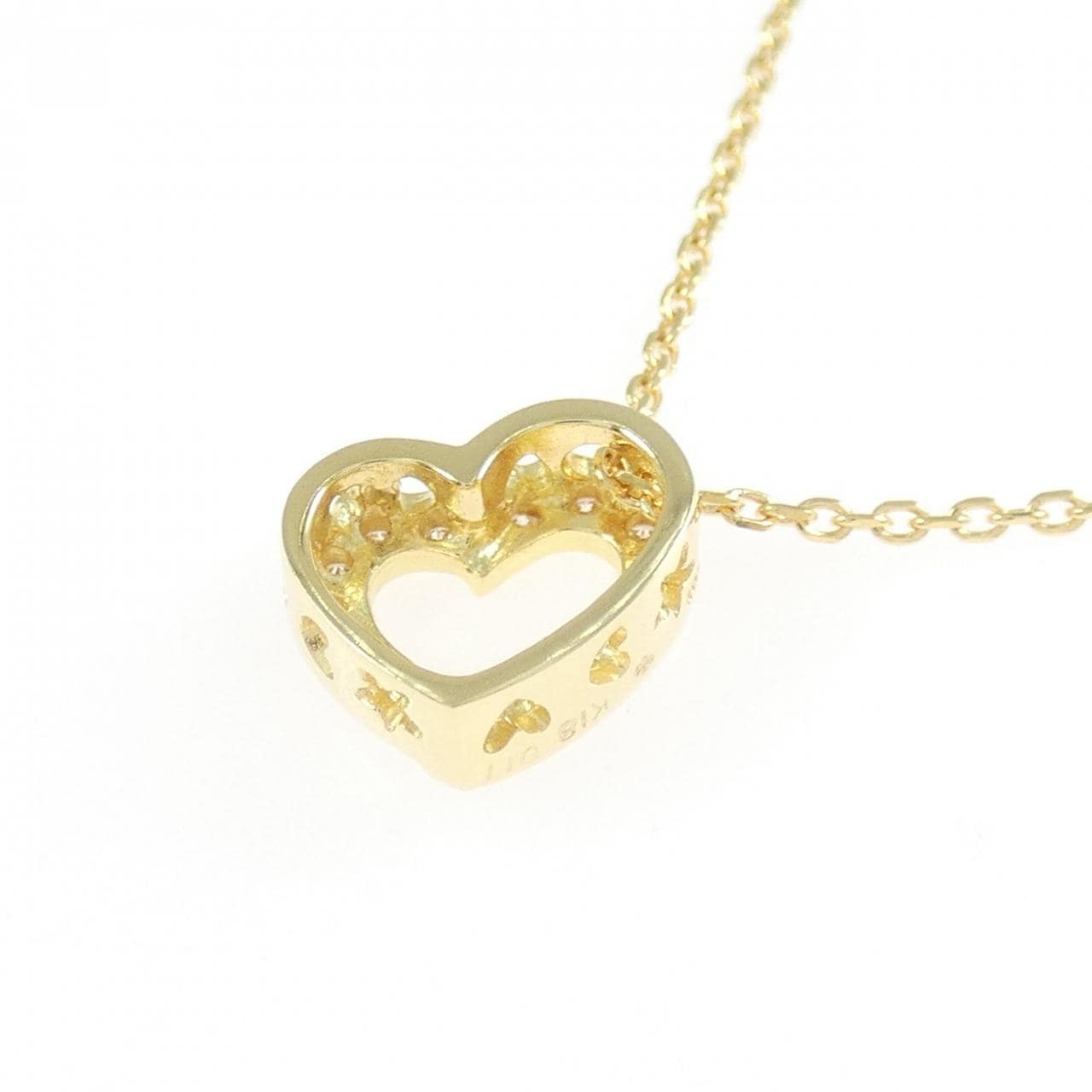 K18YG ハート ダイヤモンド ネックレス 0.11CT