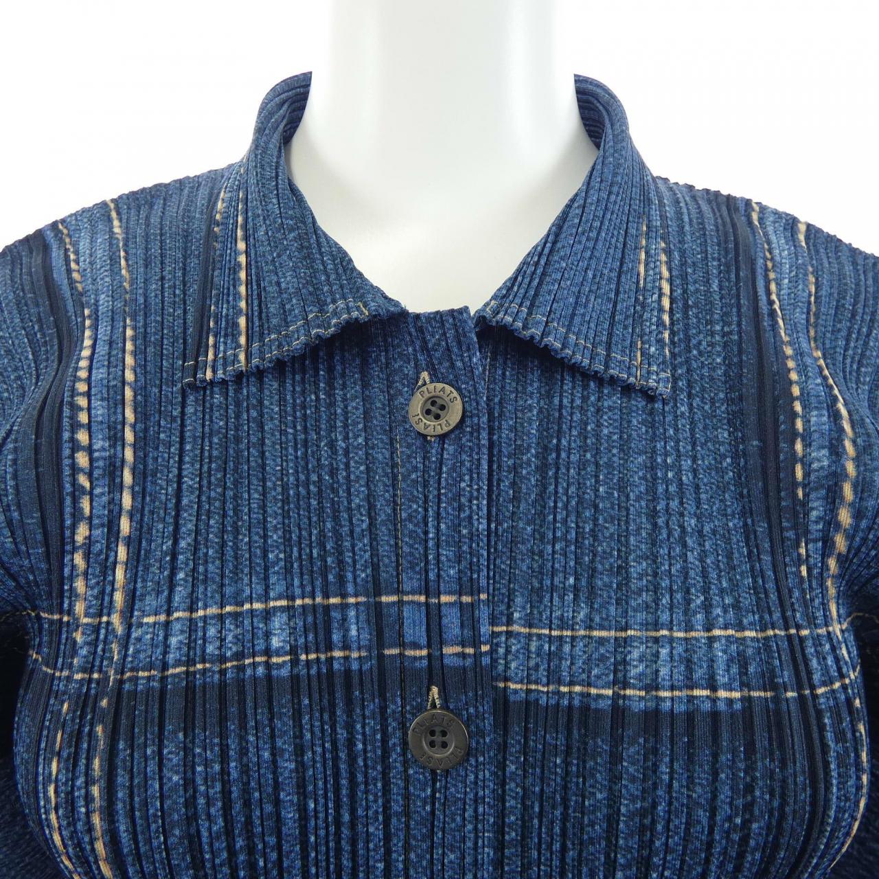 【ヴィンテージ】プリーツプリーズ PLEATS PLEASE 2001 デニム転写プリント PP12-JD251 シャツ