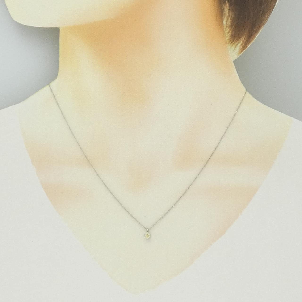 K18WG ダイヤモンド ネックレス 0.1CT