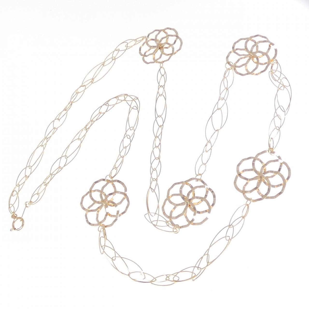 K18PG flower necklace