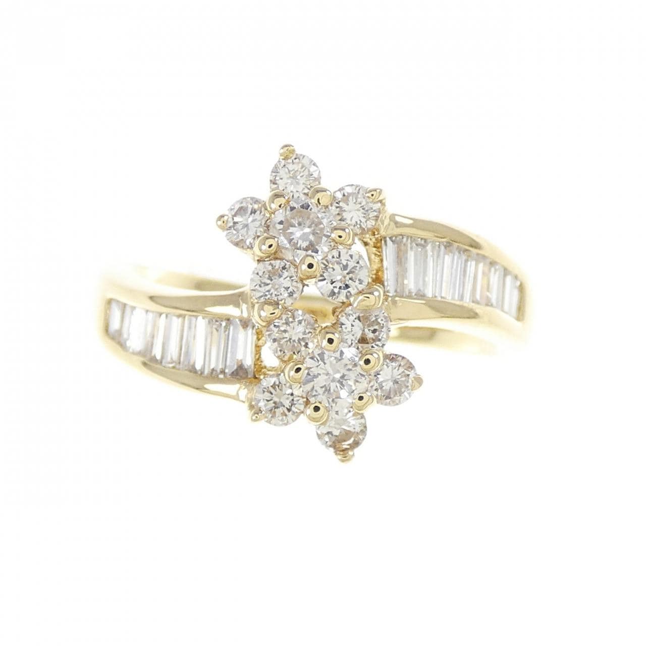K18YG フラワー ダイヤモンド リング 1.00CT