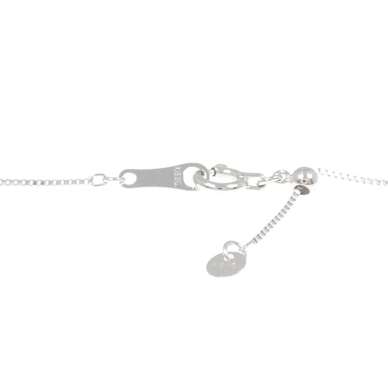 K18WG イニシャルR ダイヤモンド ネックレス 0.15CT