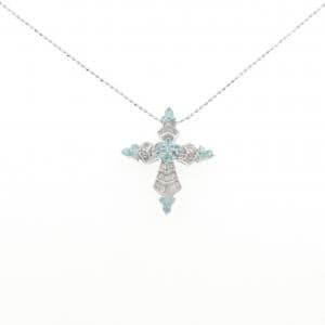 K18WG クロス トルマリン ネックレス