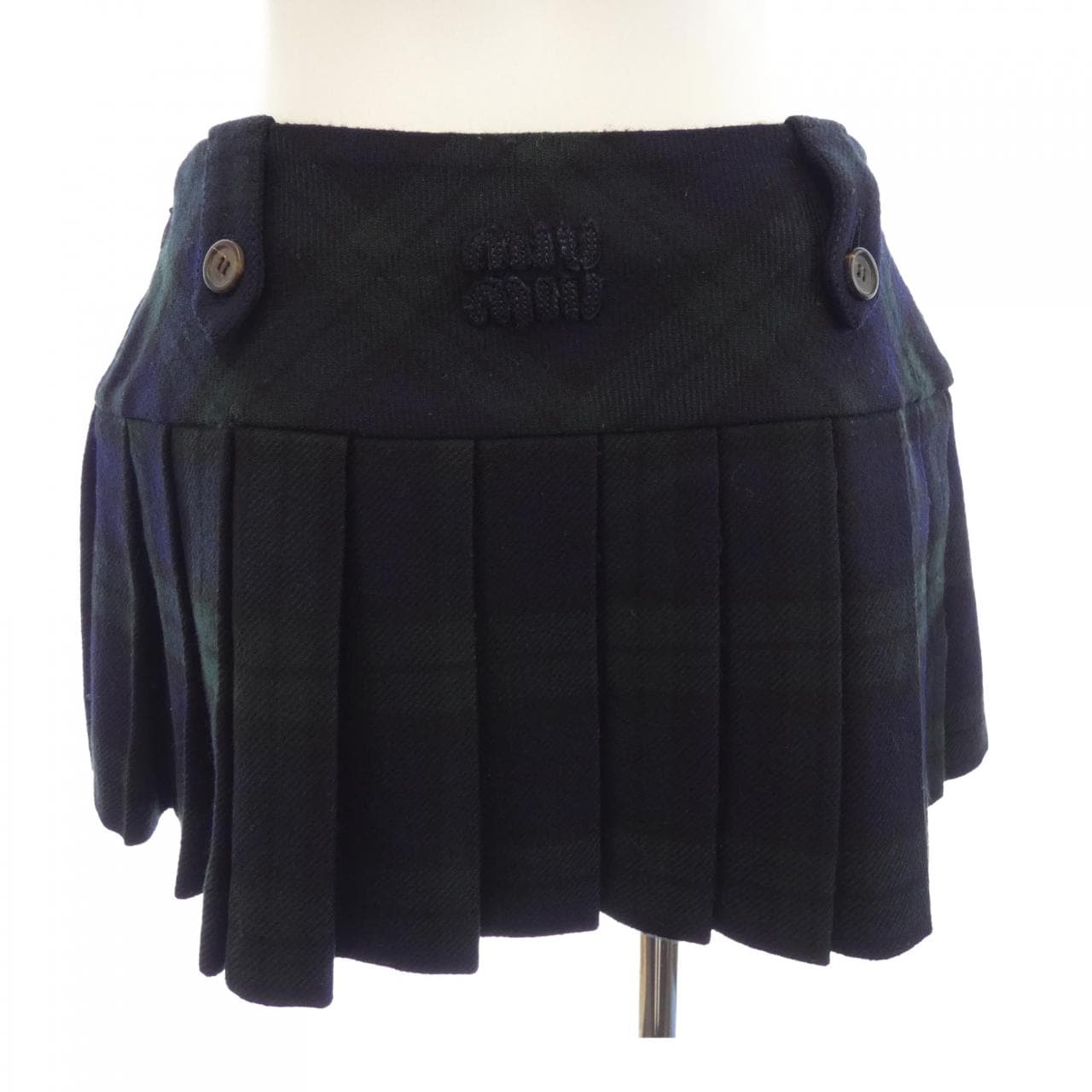 ミュウミュウ MIU MIU チェック ツイル ミニスカート MG2534 SOOO 17V7 スカート