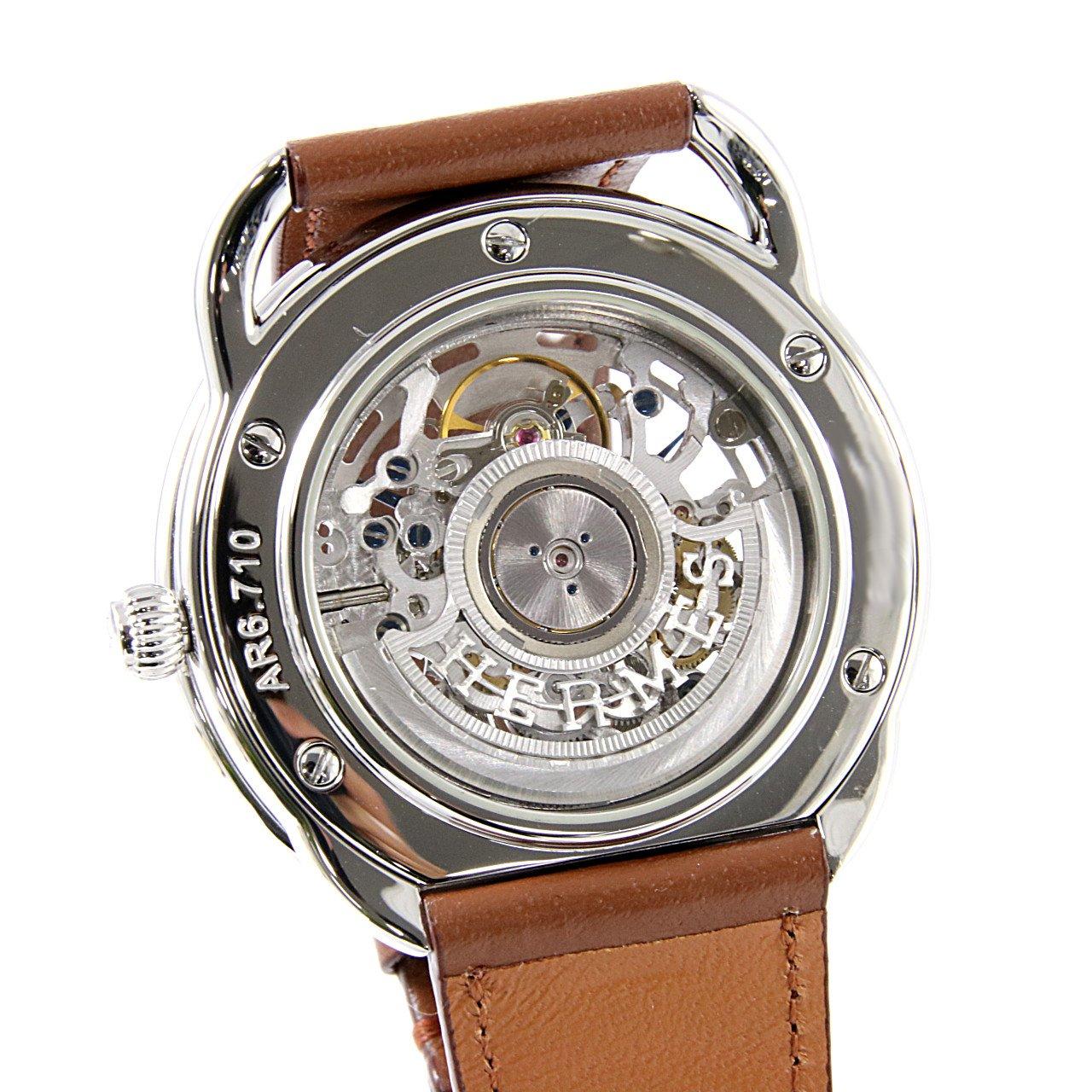 【115654】HERMES エルメス  AR6.710 アルソースケルトン スケルトンダイヤル SS/レザー 自動巻き 保証書 純正ボックス 腕時計 時計 WATCH メンズ 男性 男 紳士
