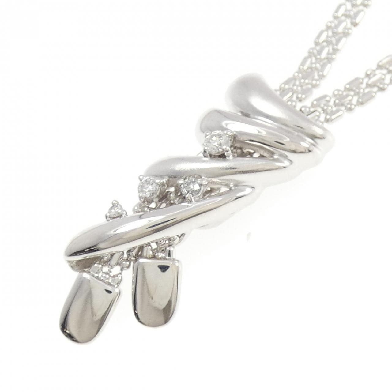 K18WG ダイヤモンド ネックレス 0.10CT