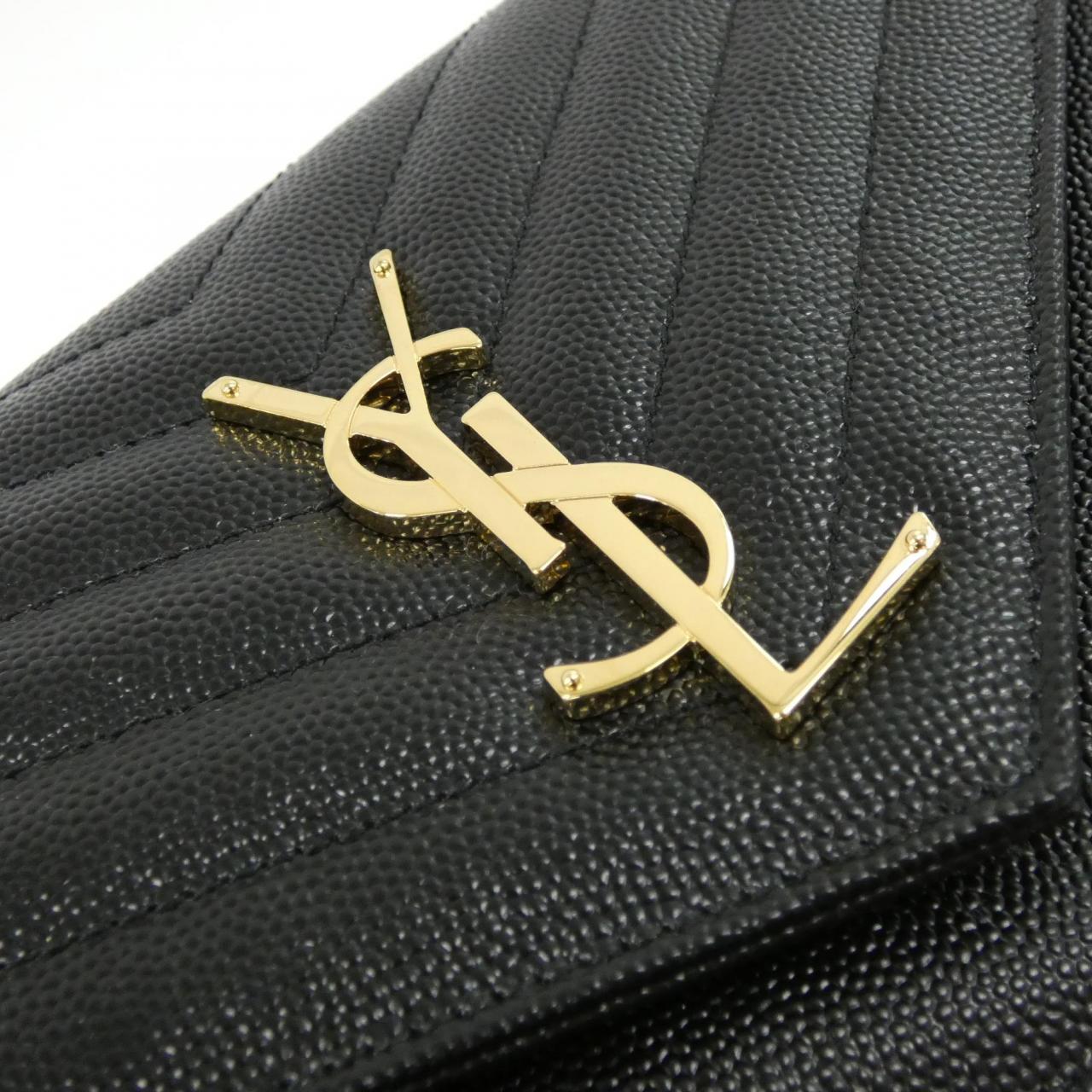 [BRAND NEW] SAINT LAURENT 377828 BOW01 Chain Wallet