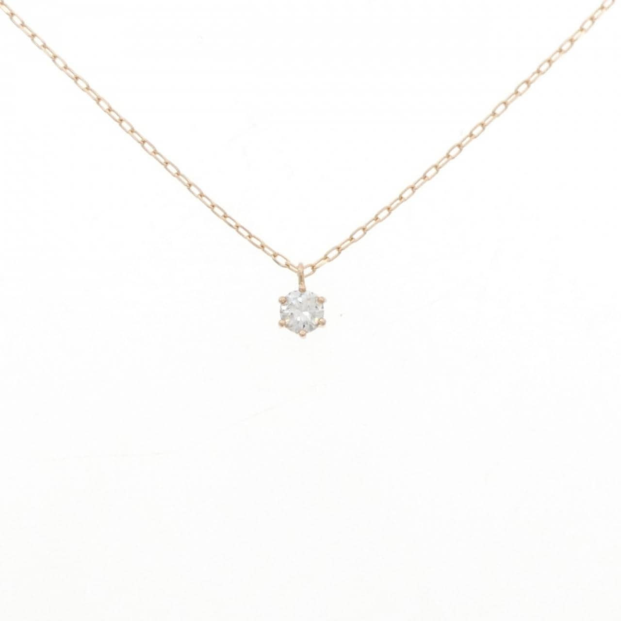 K18PG ソリティア ダイヤモンド ネックレス 0.17CT
